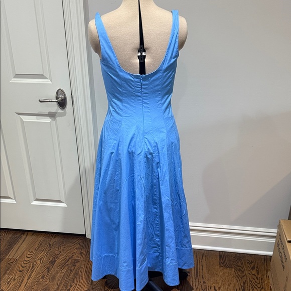 STAUD Wells Poplin Dress in Baby Blue/Periwinkle 6 - Picture 6 of 7